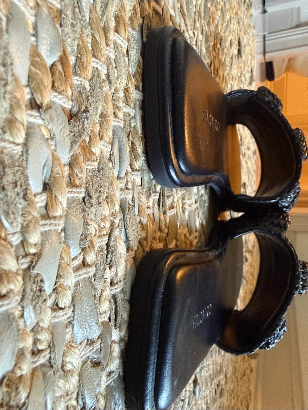 FARM Rio Faux Rafia Slide Mules - Picture 4 of 8